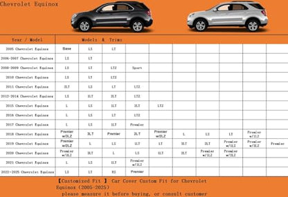 6 Layers Waterproof SUV Car Cover for Chevrolet Equinox 2005