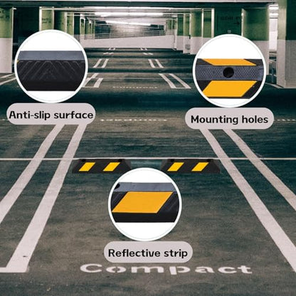 Heavy Duty Parking Curb Wheel Stop (4 Count)