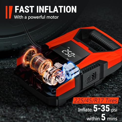 AC DC Tire Inflator Portable Air Compressor