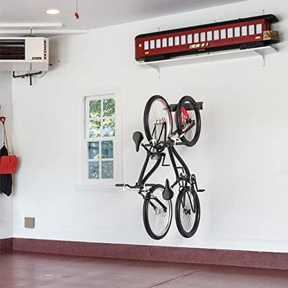 Bike Rack Garage Bike Rack Wall Mount for 2 Bicycle and 1 Helmet