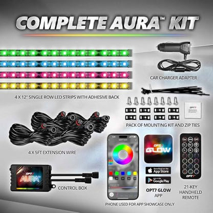 Aura Pro Multicolor Interior Car Lights with App & Remote (4 Count)