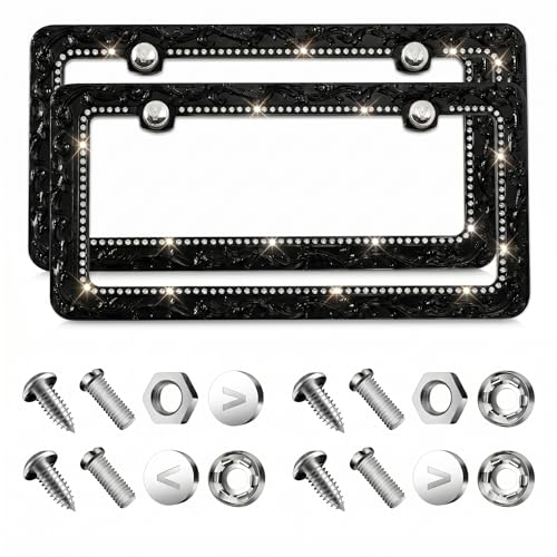 Metal License Plate Frames with Rhinestones