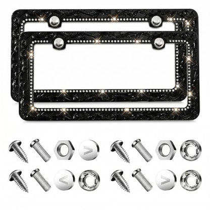 Metal License Plate Frames with Rhinestones