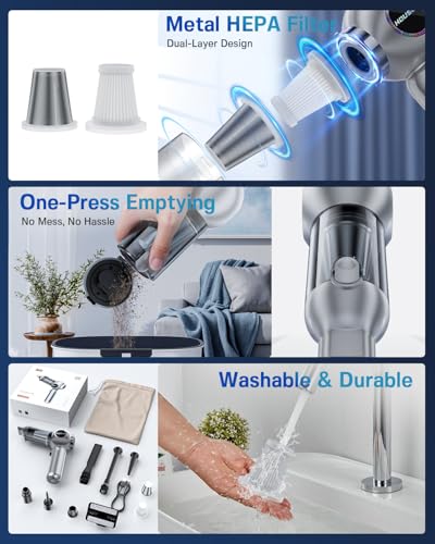 Car Vacuum Cordless Mini Handhled 4