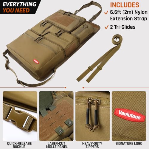 Tactical Seat Back Organizer Heavy Duty MOLLE Panel Organizer with Multiple Pockets & Hook Loop Panel for EDC Gear