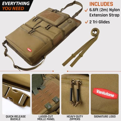 Tactical Seat Back Organizer Heavy Duty MOLLE Panel Organizer with Multiple Pockets & Hook Loop Panel for EDC Gear