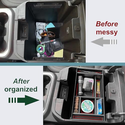 Center Console Organizer for Chevy Silverado & GMC Sierra Red Trim