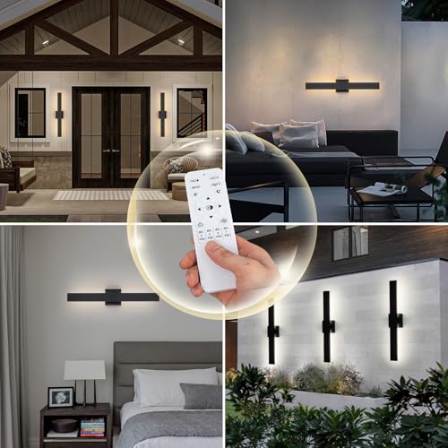 Modern Outdoor Wall Light 3CCT Dimmable LED Outdoor Sconce Lights with Remote Control