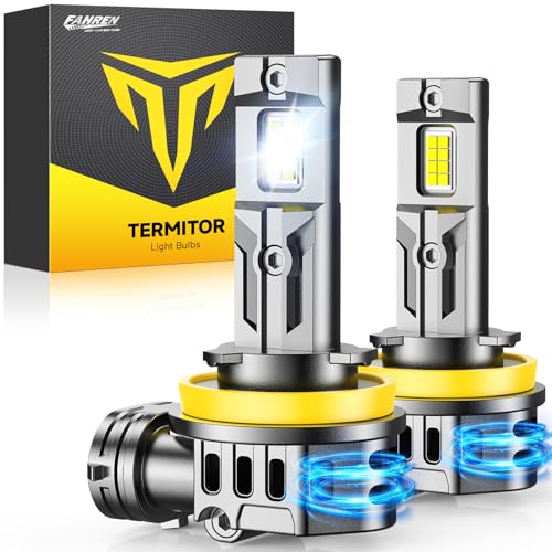 H11/H8/H9 Led Bulbs, 50,000LM High Brightness, 6500K Cool White Fog Lamps, 1:1 Halogen Size, IP68 Waterproof, Plug and Play, H11/H8/H9 Replacement Bulbs, 2-Pack