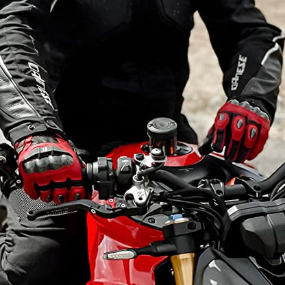 Mens Leather Motorbike Gloves KM046 Oxblood
