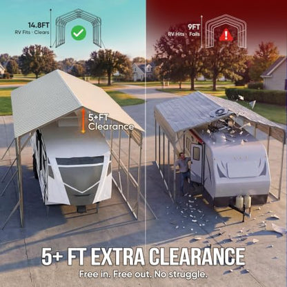 14x30x15 FT RV Metal Carport