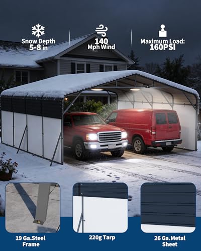 20x20FT Metal Carport Heavy