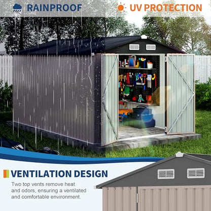 8x12 FT Metal Storage Sheds Outdoor