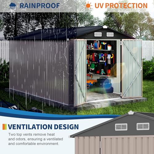 8x12 FT Metal Storage Sheds Outdoor