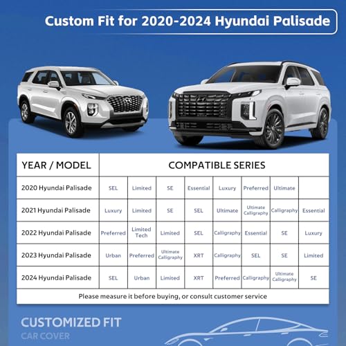 10 Layers SUV Car Cover Custom Fit for Hyundai Palisade