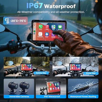 Motorcycle CarPlay Screen with Android Auto
