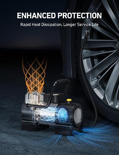 Tire Inflator Portable Air Compressor 12VDC Tire Pump Digital Gauge