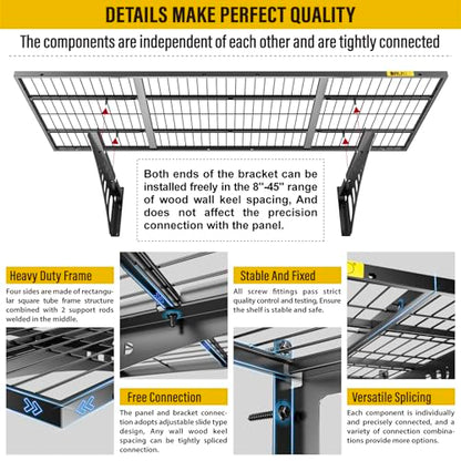 1.64x4ft Adjustable Rail Wall Garage Storage Shelf