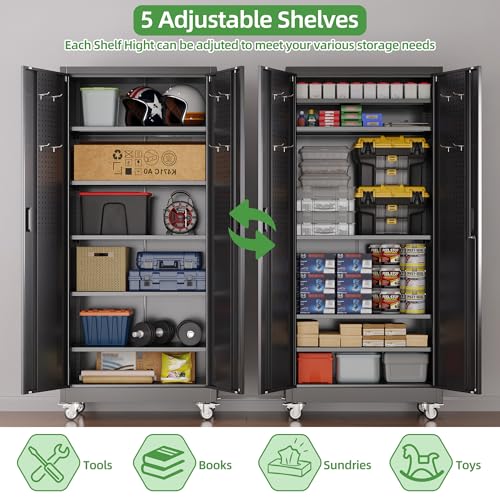 71 in. Garage Storage Cabinet with Wheels