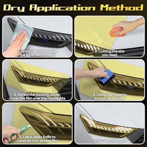 16 x 60 Inches Headlight Taillight Car Tint Vinyl Film