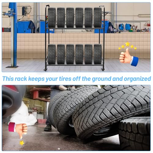 Rolling Tire Rack for Garage