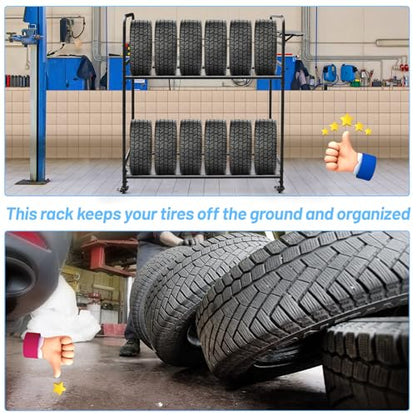 Rolling Tire Rack for Garage