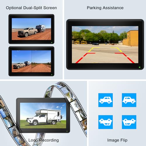 7" HD 1080P Magnetic Solar Wireless Backup Camera 1 Min DIY Install