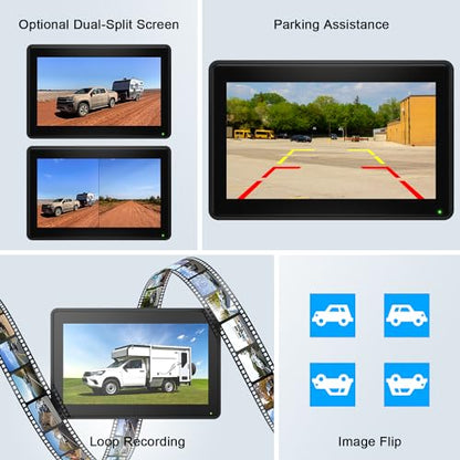 7" HD 1080P Magnetic Solar Wireless Backup Camera 1 Min DIY Install