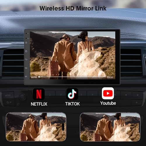 2 Din Car Radio with Wireless CarPlay & Android Auto