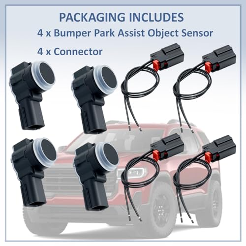 4 Pcs Bumper Park Assist Object Sensor with Connector Fit for Chevy (4 Count)