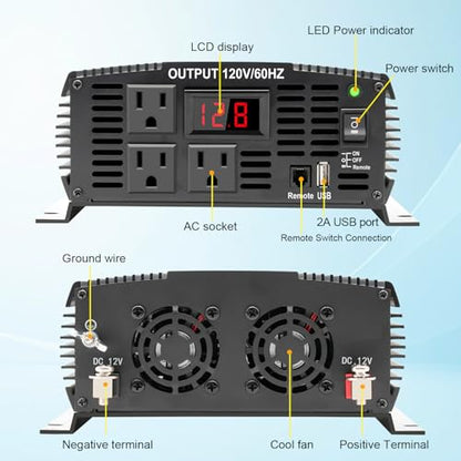 2000 Watt car Power Inverter 12V to 110V