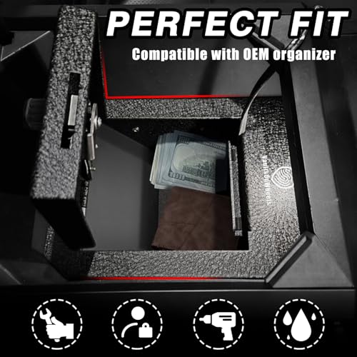 for 2025 2024 Tesla Cybertruck Center Console Safe Gun Safe Vault Hidden Console Storage LockBox Anti
