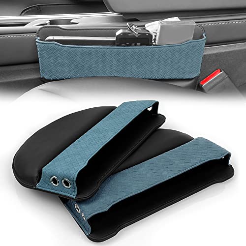 2 Set Car Seat Gap Filler Organizer Compatible for Tesla Model 3 Y X S Accessories Auto Console Side Extra Storage Boxes Seat Crevice Storage Box Leather Upgrade Front Seat Storage