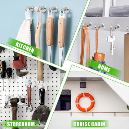 12 Pack Magnetic Hooks Heavy Duty 85lbs Strong Magnets