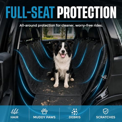 Bulldogology Dog Car Seat Cover 64"x60" Waterproof Heavy Duty Bench Dog Hammock Backseat Protector from Hair