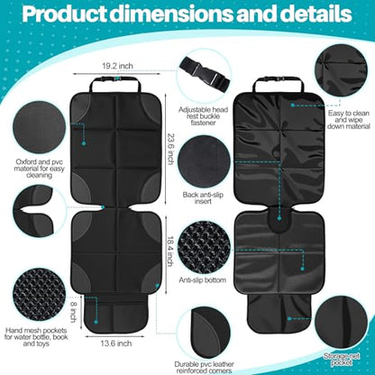 2 Pcs Car Seat Protector with Non (2 Count)
