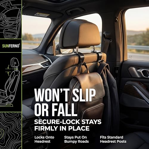 Car Headrest Hooks 4 Pack (4 Count)
