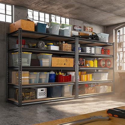 2500LBS Garage Shelving Heavy Duty 72''H Storage Shelves 40" W Heavy Duty 5 Tier Metal Shelves Adjustable Pantry Shelf for Closet Pantry Basement Kitchen Warehouse 72" H x 40" W x 20" D (2 Count)