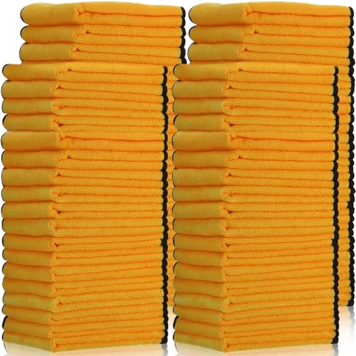 80 Pcs Yellow Microfiber Towels