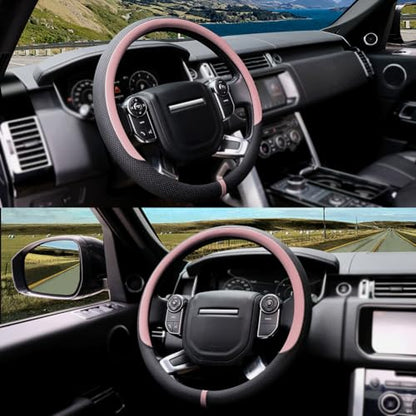 Breathable Car Steering Wheel Cover 16 inch Auto Universal Leather Wrap Non