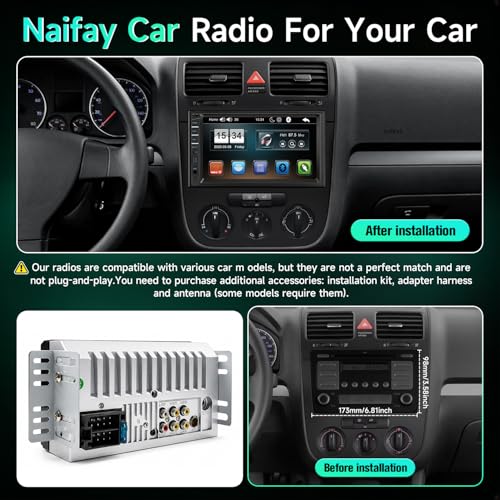 Car Stereo Double Din Radio with Bluetooth Car Audio Receivers