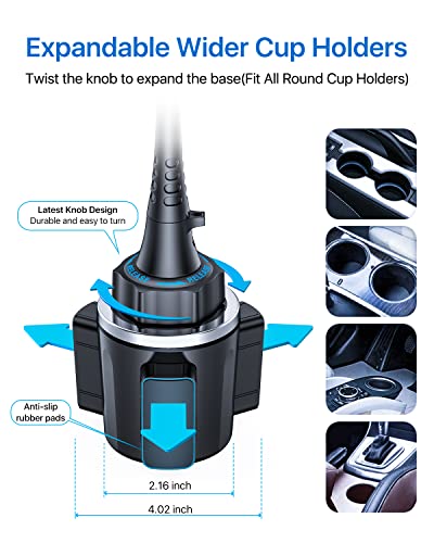 Upgraded 15" Cup Holder Phone Holder