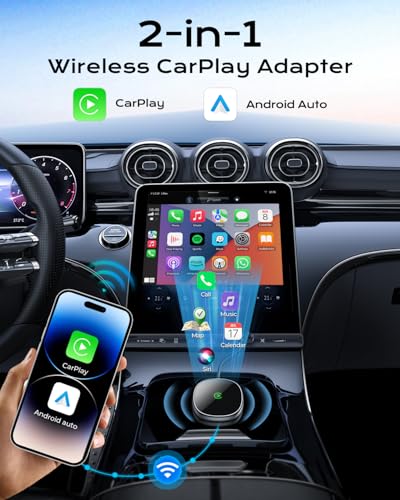 Wireless Carplay Adapter for iPhone & Android Auto 2