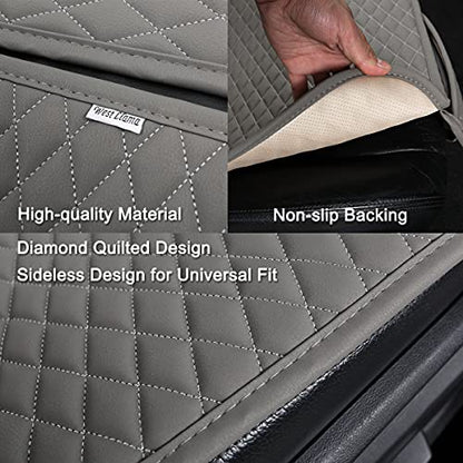 Pu Leather Car Seat Bottom Covers Protectors Include 1 Pair Front Driver Seat Pad Mat and 1 Rear Bench Cover Universal Fit 90% Vehicles