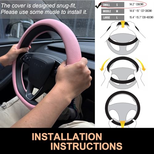 Nappa Leather Steering Wheel Cover for Tesla Model Y