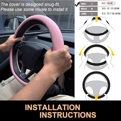 Nappa Leather Steering Wheel Cover for Tesla Model Y