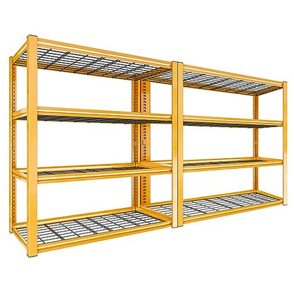 40" W Yellow Garage Shelving with Double (2 Count)