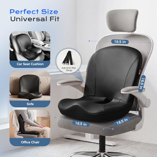 Car Seat Cushion and Lumbar Support Pillow One Piece