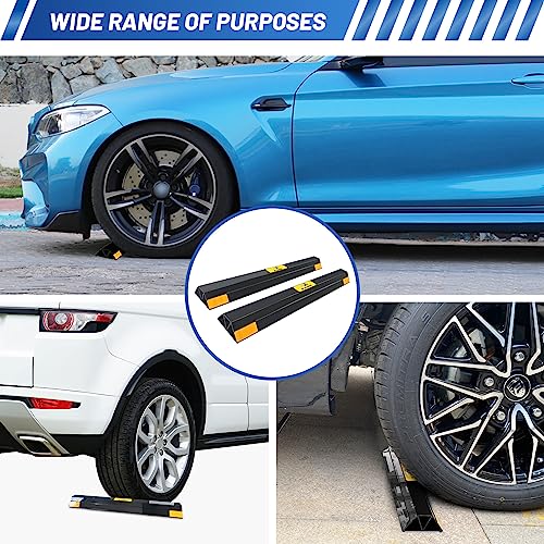 New Upgrades) 24" 2 Pcs Heavy Duty Parking Aid for Garage Walls, Parking Gadgets Protects Car, Parking Stopper Easy to Install 2 Packs, 24" L x 3.7" W x 1.8" H