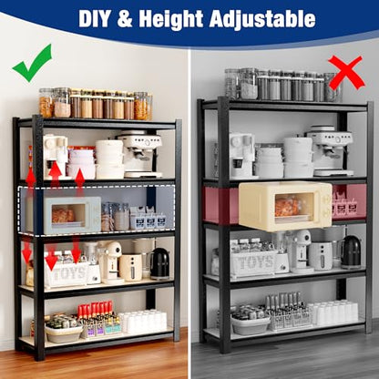 5 Tier Black Shelving with Board (5 Count)